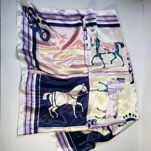 Suzhichou Scarf Horse Art Print Pony Stallion Equestrian Square Approx. 35"